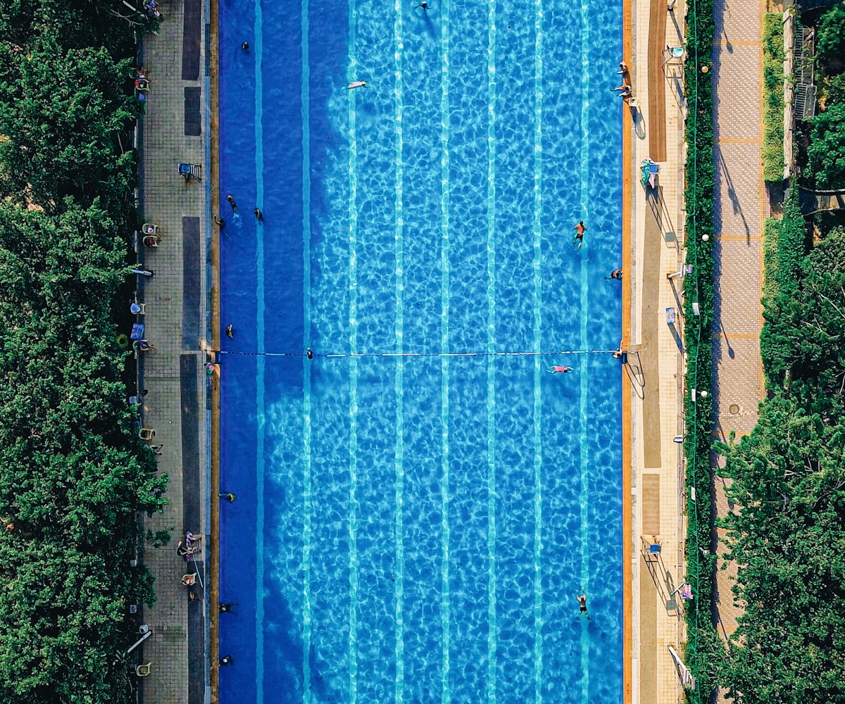 A calm blue pool for a refreshing swim